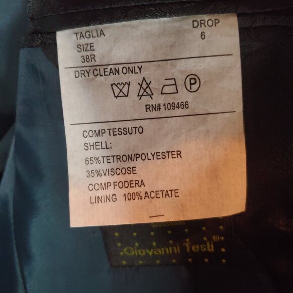 Giovanni Testi Blue Dress Suit Jacket and Pants (38R Jacket/ 32R Pants) - Picture 5 of 11